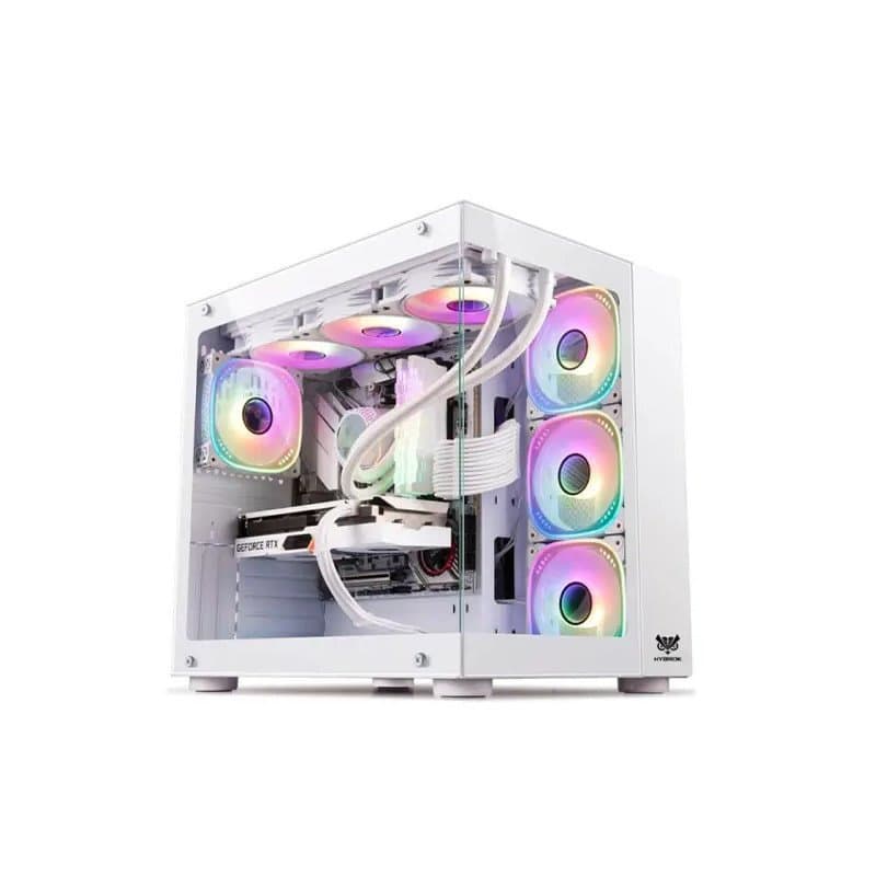 HYBROK TITAN EVO Blanc (7 Fans ARGB + Set remote controller )